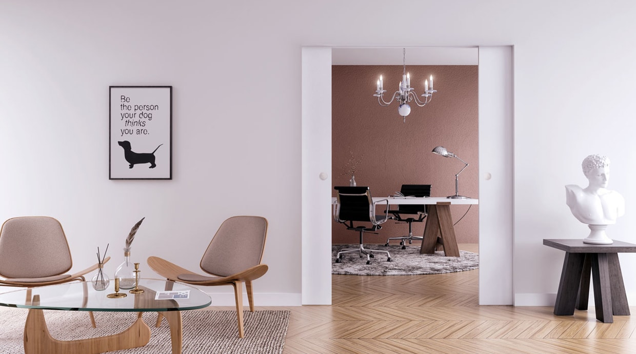 Belport Schiebetür zargenlos, doppelflüglig